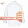 Anpassen DIY Logo Print Chef Uniform Küche Bäckerei Cafe Food Service Lgth Sleeve Atmungsaktive Cook Wear Kellner Jacke Overalls R4I3 #