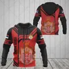 Anpassa Serbia Emblem Skull Graphic dragkedja hoodies unisex överdimensionerade tröjor vinter casual streetwear tops pullover g5pf#