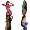 4 컬러 라미네스테스 점프 슈트 섹시한 기술 고고 댄스 의상 여성 파티 열망 DS DJ Pole Dance Clubwear XS7127 M5MW#