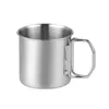 Mugs Travel Friendly Stainless Steel Mug With Folding Handle Perfect For And Cold Drinks 260ML/350ML/600ML/660ML