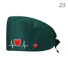 heart Shape Embroidery Nurse Hats for Women with Butts Adjustable Unisex Cott Beauty Care Work Lab Pet Doctor Surgical Cap P8JA#