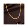 Chaînes 5mm chaîne latérale sier collier mode luxe bijoux 18 carats or jaune cubain pour femmes et hommes 20 pouces goutte livraison bijoux collier dhzay