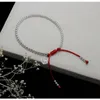 925 Sterling Silber Perlen Armbänder für Frauen handgemachte rote Faden Seil Armband Freundschaft Armreif Glück Schmuck Mädchen Dame Geschenk 240315