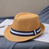 Berretti Cappello Uomo Estate Breve Ombreggiatura Moda Jazz Gentiluomo Joker di mezza età e vecchio per il tempo libero all'aperto