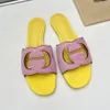 Sandálias G-Slipper chinelos slide Mulheres Interlocking Cut-out Sandálias Sola de borracha Sapatos Lady Flip Flops Slip On Beach Slides Flat Casual Walking Oofr slides 35-43