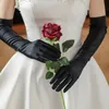 cc Wedding Gloves Women Accories Bridal Dr Engagement Black Color Finger Gants Satin Elbow Lg Luvas 1 Pair Party WG068 d3N0#