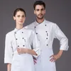 Veste de cuisinier à manches LG Hôtel Femme Chef Uniforme Restaurant Costume de cuisine Boulangerie Serveur Apr Café Cook Cooking Cap A3KX #