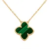 Дизайнерский бренд ван пурпур четырех листовой травы ожерелья зеленый малахит с двойным спинкой.