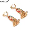 dangle earrings wando wando fashion for women/girls birdcage gold color jewelry africa dubai arabrent