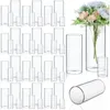 Vases 48 pièces Vase de cylindre en verre en vrac clair différentes tailles bougeoir pièce maîtresse décorative espaces sereins vivant