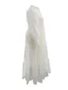 LW Plus Size Women's Clothing Trendy Patchwork See-Through White Ankle Length Dr Causal Loose Coat Top Spring New Maxi Dr L6G1#