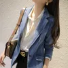 new2023spring Autumn Vintage Suit Women Jeans Jacket Casual Tops Loose Short Denim Blazer Outwear Female Cowboy Basic Coat R1800 a0AH#