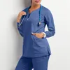 damskie ubrania medyczne dla kobiet 2023 Krótkie rękawie pracownicy kieszonkowej T-shirty
