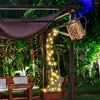 Décorations de jardin Douche solaire Arrosoir String Lampe Art Fer Saupoudrer Bouilloire Lumière