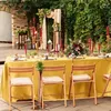 テーブルクロスサテンのテーブルクロス長方形の結婚式スムースゴールドホワイトバンケットカバー