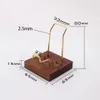 Jewelry Pouches Walnut Display Stand Mineral Easel Holder For Coral Geodes Rock Agate Small Collectibles309u