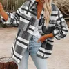 2021 Autumn Plaid Jacket Kvinnor Överskjorta LG Checkered Jacka Kvinna Kvinna LG Sleeve Winter Coat Shirt Jacket för kvinnliga toppar Y9HC#