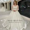 Abito da sposa di lusso Dr ricamato perline in pizzo con abito da ballo Princ colletto quadrato maniche lunghe sposa Butt Vestido De Novia z18M #