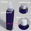 Storage Bottles 30pcs/lot 150ml Square Bottom Oval PET Blue Thickened Plastic Cosmetic Empty Atomizer Bottle Refillable Treatment Pump