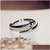 Band Rings Selling Plain Sier Gold Adjustable Ring Men Womens Glod Filled Fashion Nail Jewelry Wholesale Drop Delivery Dhktt