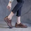 Casual Shoes Spring And Autumn 2024 Vintage Boots Women's Flat Large Single Students Versatile British Style Handmade