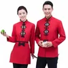 LG manches chinois restaurant serveur uniforme femmes femininas vêtements de travail restauration rapide serveur uniforme hôtel nettoyage uniformes de travail l8DO #