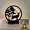 Candle Holders Creative Christmas Elk Metal Candlestick Ins Style Black Home Bedroom Decorative Crafts