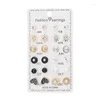 Boucles d'oreilles en fausses perles, ensemble de 12 paires, mode coréenne pour femmes, pompon Simple pour filles, anneau d'oreille