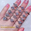 Clusterringen Kruisontwerp Maat 6,5 mm 1 Echte Moissanite D-F Kleur Hoge kwaliteit 925 Sterling Zilver Diamanten Bruiloft Voor Vrouwen