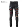 Plus Taille Hommes Sexy Cut Out Jeans Fi Paillettes Denim Pantalons Hommes Casual Pantal 2023 Amérique Europe Heavymetal Demin Pantalon S8Rx #