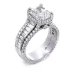 Choucong Unikalne pierścionki ślubne luksusowa biżuteria 925 srebrna poduszka kształt biała topaz cz diamentowe kamienie wieczne impreza WOM2695