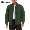 Magcomsen Mens Casual Jackets Autumn Thicken Isolerade full dragkedja rockar Vindtät jacka för att gå ut 240326