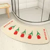 Bath Mats Fan-shaped Absorbent Foot Bathroom Toilet Door Non-slip Mat Shower Room Cute Semi-circular Curved Cartoon Plush Floor Pad