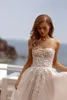Элегантное свадебное платье трапециевидной формы Изысканное кружевное аппликация с открытыми плечами и рукавами Пушистое свадебное платье в стиле Prin на заказ u9Vc #