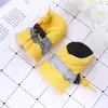 Vêtements pour chiens Bottillons de pluie 4pcs imperméables d'hiver en peluche anti-chaussures pour petits chiens moyens (jaune taille 7)