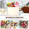 Одноразовые чашки соломинка 50 сетов с мороженым для крышки десерта, упаковка детские закуски, контейнеры, подарочная бумага холодная суп миска пластик