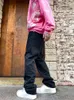 Printemps et automne Jeans Vêtements pour hommes Couleur unie en relief Y2K Pantalon droit Butt Pocket High Street Pantalon A026 X7mU #