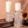 Candle Holders Crystal Aesthetic Candles Parkling Colourful Geometric Unique Candlestick Design Modern Chandelier Bougeoir Decorations