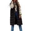 Frauen Fi Sleevel Flauschige und Warme Mantel Weste 2024 Neue Lg Hoodie Warme Daunenmantel Mit Taschen Gesteppte Outdoor Jacke 67J1 #