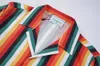 Summer Men's T-shirt Designer Print Button Up Cardigan Casual Loose Version Polo Short Sleeve Hawaiian Lapel Top Fashion Men's Swim Series Beach Shirt Size M-3XL #09