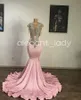 Blekrosa Sparkly Long Mermaid Prom Ceremony Dresses For Black Girl 2024 Sparkly Diamond Tassel Evening Birthday Party Gown