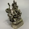 Dekorativa figurer gamla kinesiska tibet silver handgjorda nepal tusenhänder guanyin bodhisattva staty