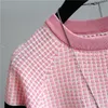 Shintimes Blusas Mujer de Moda 2024 Nowe vintage damskie wierzchołki Striped Summer Bluzka Pink Elastyczność krótkie rękawie Blue Women Bluzka 27ww#