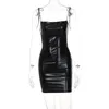 Hawthaw Women Sexy Slee Slee Party Club Bodyc Pu Leather Black Strap