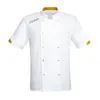 Manica corta Uniforme da cuoco Hotel Cucina Giacca da cuoco Pasticceria Baker Cameriere Abbigliamento 12xM #