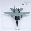 1/100 US Navy F-14 Tomcat Skeleton Fighter Plane Model Diecast Military Airplane Models for Collections and Gift