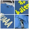 T-shirt a maniche corte per la famiglia di designer B di fascia alta della famiglia Paris Haze Blue Tape, T-shirt ampia unisex a maniche corte 1NCI