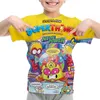 SuperThings MUTANT BATTLE T-shirt pour enfants, imprimé de dessin animé, pour garçons et filles, hauts d'été, Superzings Oneck, manches courtes pour enfants, 240318