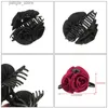 Fermagli per capelli AWAYTR New Double Rose Artigli per capelli Forcina Dolce Barrette Fiore Fermaglio per capelli Fascia per capelli Donna Ragazze Porta coda di cavallo Accessori per capelli Y240329