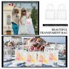 Presentförpackning 100-6 st transparenta väskor Bröllopsförpackningslådor med handtag Clear Plastic PVC Shopping Bag Party Favors